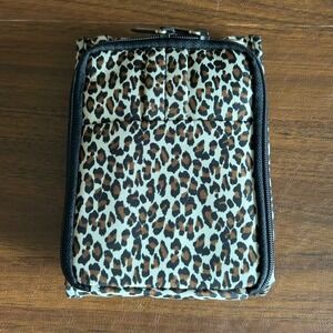 Travelon Travel Wallet Leopard Print Passport Crossbody Neck Bag Y2K
